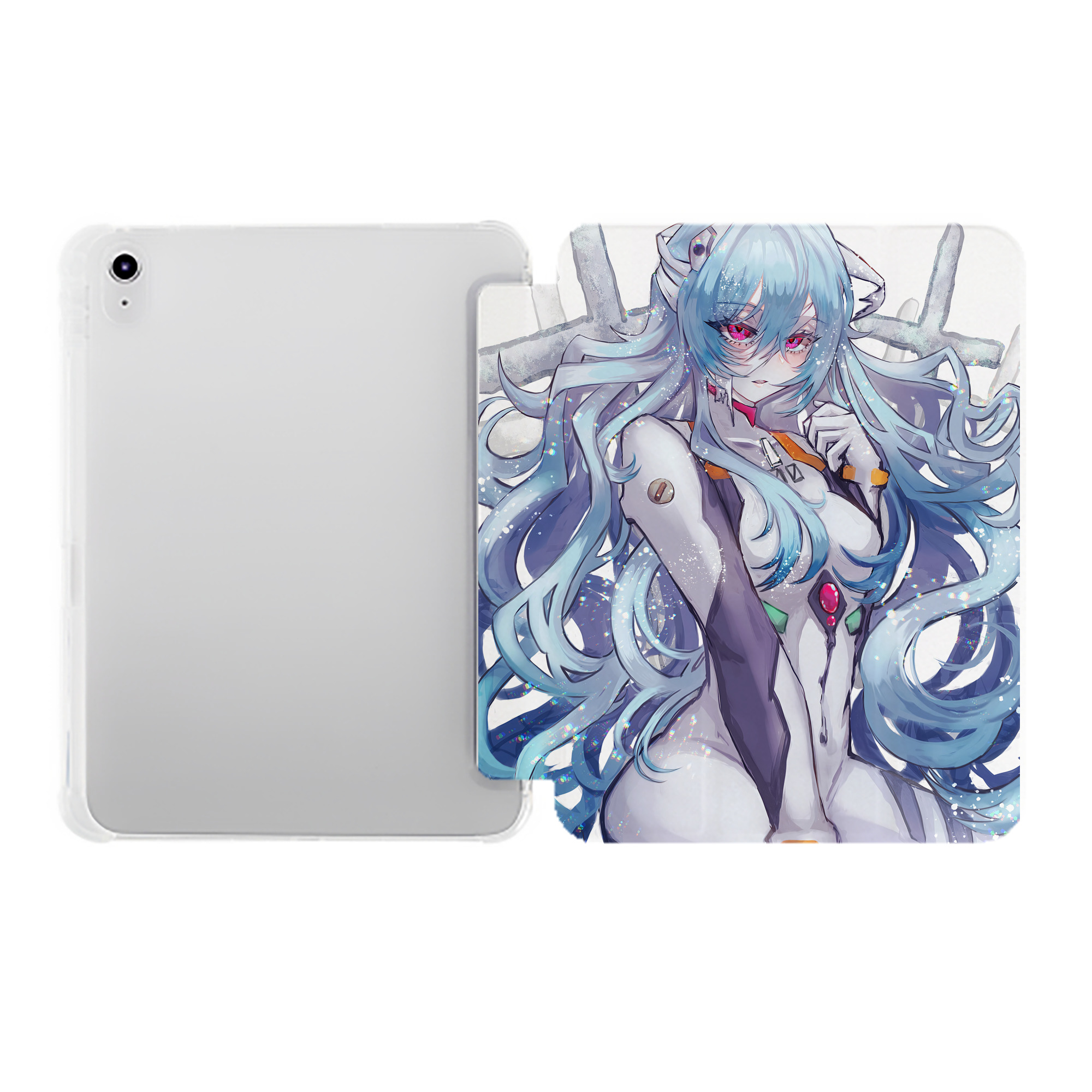 （画像用） EVA 新世紀エヴァンゲリオン IPad ケース ペン収納付き 三つ折りスタンド PUレザー×シリコン 対応機種9.5/10.5/10.9インチ
